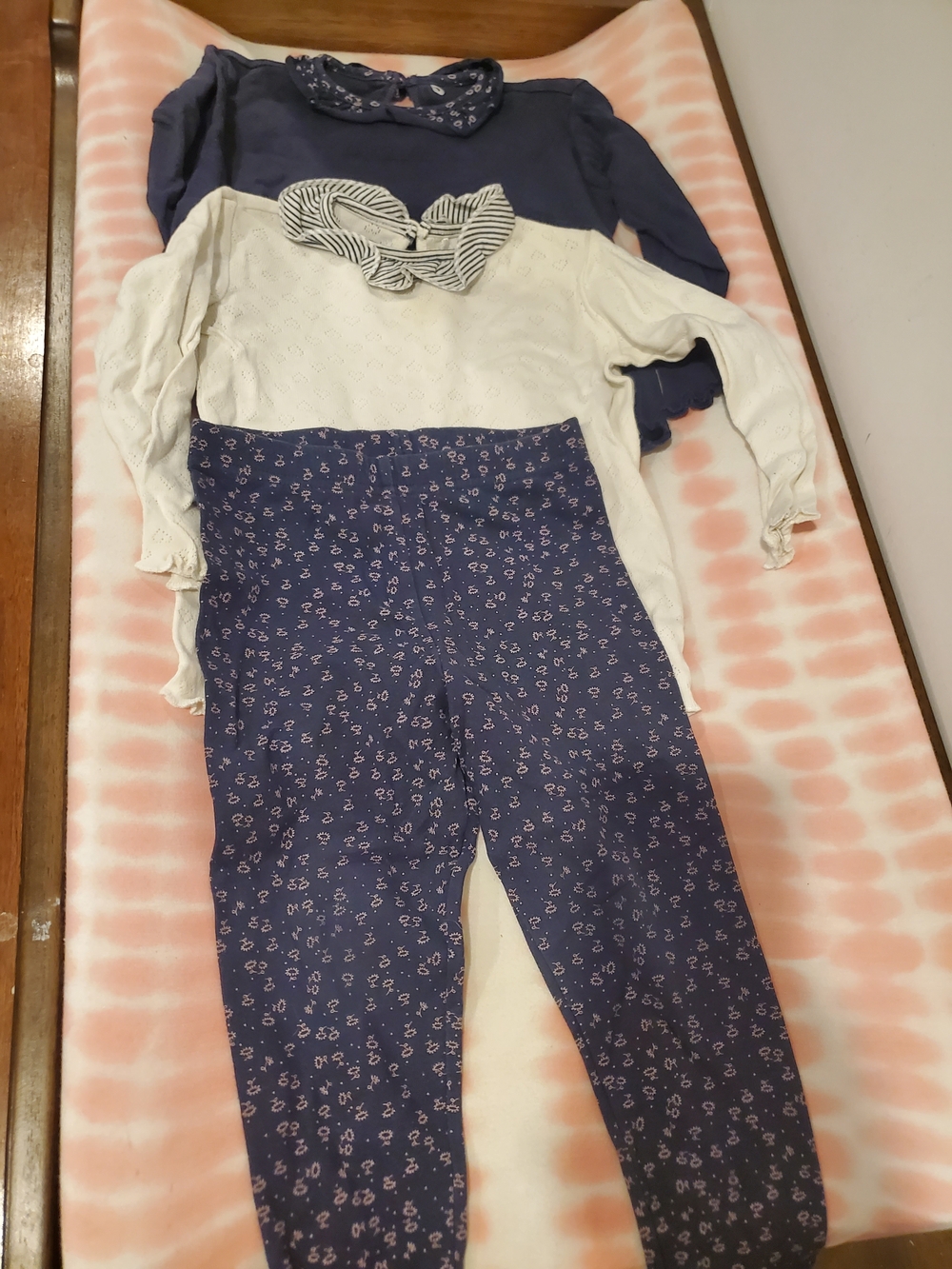 next 18-24 Month Navy and White Girls Pajama Set with Floral Print